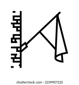 pole flag line icon vector. pole flag sign. isolated contour symbol black illustration
