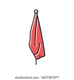 pole flag map color icon vector. pole flag map sign. isolated symbol illustration