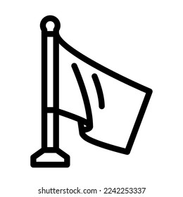 pole flag map line icon vector. pole flag map sign. isolated contour symbol black illustration