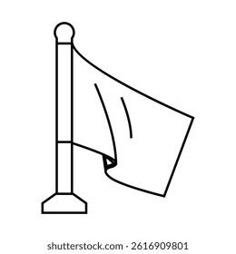 pole flag map line icon vector. pole flag map sign. isolated contour symbol black illustration