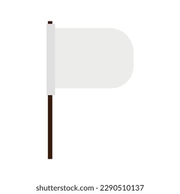 Pole with flag on white background