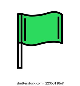 pole flag start color icon vector. pole flag start sign. isolated symbol illustration