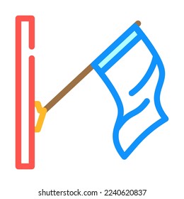 pole flag start color icon vector. pole flag start sign. isolated symbol illustration
