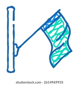 pole flag start doodle icon sketch vector. pole flag start sign. isolated symbol illustration