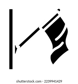 pole flag start glyph icon vector. pole flag start sign. isolated symbol illustration