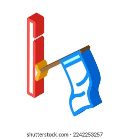 pole flag start isometric icon vector. pole flag start sign. isolated symbol illustration