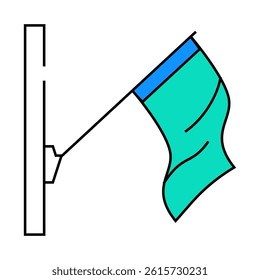 pole flag start line icon vector. pole flag start sign. isolated symbol illustration