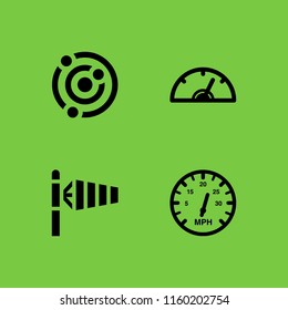 pole icon. 4 pole set with physics, meter and windsock vector icons for web and mobile app