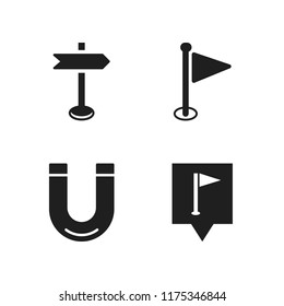 pole icon. 4 pole vector icons set. directional sign, flag point and flag location icons for web and design about pole theme
