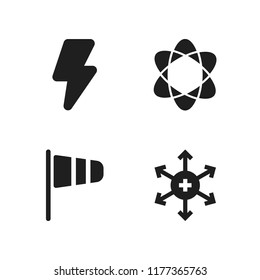 pole icon. 4 pole vector icons set. positive ion, physics and wind flag icons for web and design about pole theme