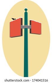 Pole with a signs