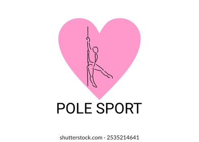 pole sport vetor line icon. praticar pole dance. esporte pictograma, ilustração vetorial.