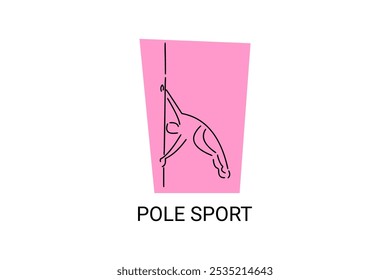 pole sport vetor line icon. praticar pole dance. esporte pictograma, ilustração vetorial.