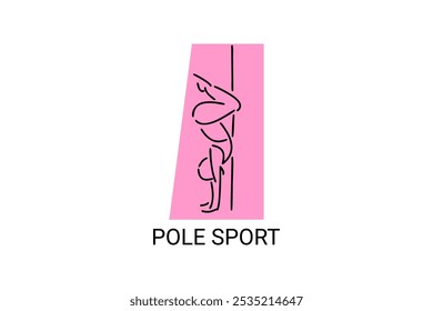 pole sport vetor line icon. praticar pole dance. esporte pictograma, ilustração vetorial.