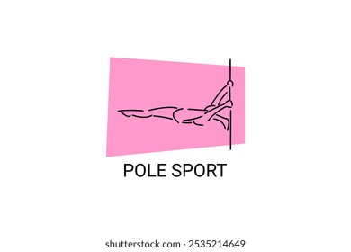 Icono de línea de Vector deportivo. Practica el baile con pértiga. Pictograma deportivo, Ilustración vectorial.