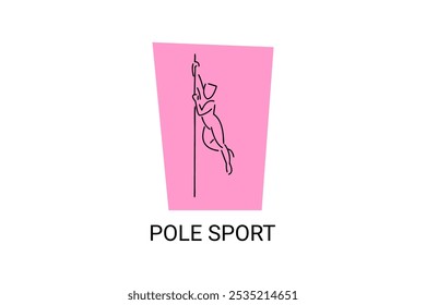 pole sport vetor line icon. praticar pole dance. esporte pictograma, ilustração vetorial.