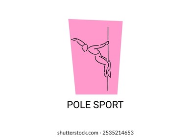 pole sport vetor line icon. praticar pole dance. esporte pictograma, ilustração vetorial.