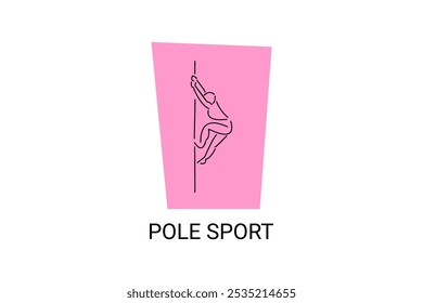 pole sport vetor line icon. praticar pole dance. esporte pictograma, ilustração vetorial.