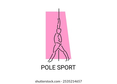 pole sport vetor line icon. praticar pole dance. esporte pictograma, ilustração vetorial.