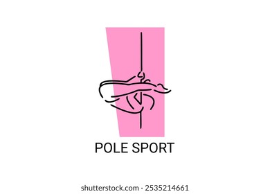 pole sport vetor line icon. praticar pole dance. esporte pictograma, ilustração vetorial.
