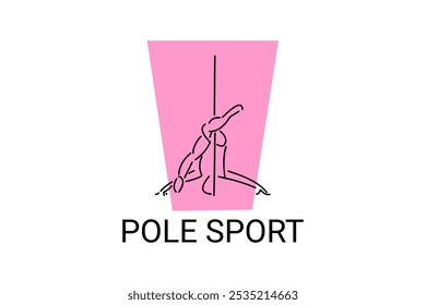 Icono de línea de Vector deportivo. Practica el baile con pértiga. Pictograma deportivo, Ilustración vectorial.