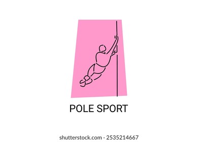 pole sport vector line icon. practice pole dancing. sport pictogram, vector illustration.