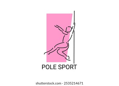 pole sport vetor line icon. praticar pole dance. esporte pictograma, ilustração vetorial.