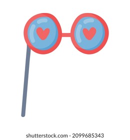 Pole or Stick with Glasses as Party Birthday Photo Booth Prop Vector Illustration