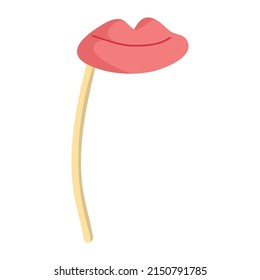 Pole or Stick with Red Lips as Party Birthday Photo Booth Prop