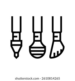 pole tip close up spike rubber cap line icon vector. pole tip close up spike rubber cap sign. isolated contour symbol black illustration