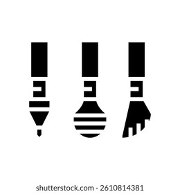 pole tip close up spike rubber cap glyph icon vector. pole tip close up spike rubber cap sign. isolated symbol illustration