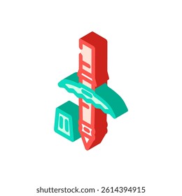 pole tip close up spike rubber cap isometric icon vector. pole tip close up spike rubber cap sign. isolated symbol illustration