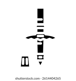 pole tip close up spike rubber cap glyph icon vector. pole tip close up spike rubber cap sign. isolated symbol illustration