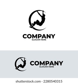 Pole vault athlete logo design inspiration