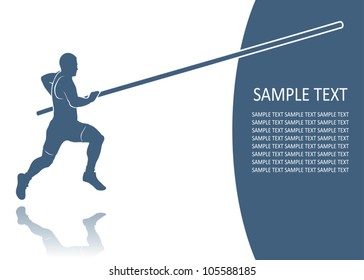 Pole Vault Background - Vector Illustration