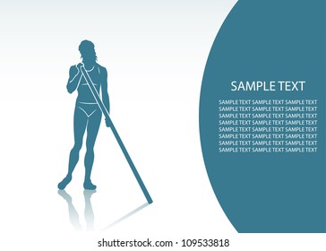 Pole Vault Background - Vector Illustration