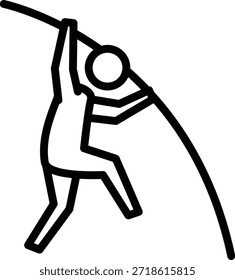 pole vault editable cartoon style sticker vector