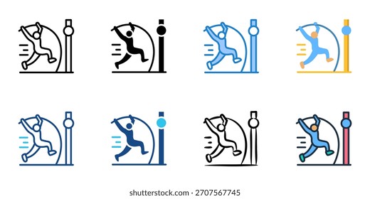 Pole Vault Pole icon set multiple style vector collection 
