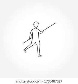 Pole vault line icon. Pole vault isolated line icon