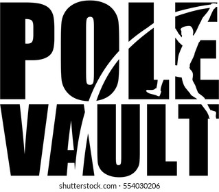 Pole Vault With Silhouette