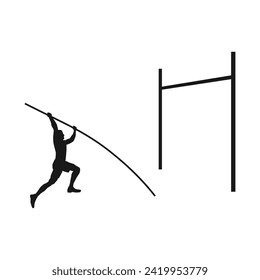 pole vault sport icon vector illustration design