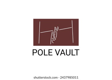 icono de línea vectorial de salto de pértiga. un atleta practicando bóveda de pendiente. pictograma deportivo, ilustración vectorial.

