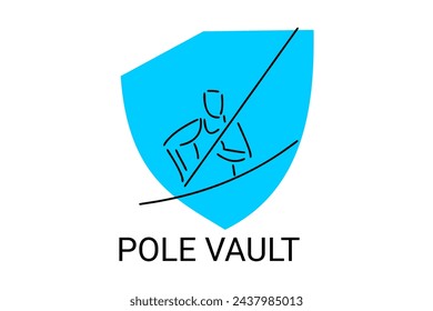 pole vault sport vector line icon. an athlete practicing lope vault. sport pictogram, vector illustration.
