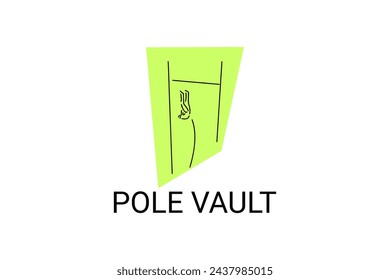 pole vault sport vector line icon. an athlete practicing lope vault. sport pictogram, vector illustration.
