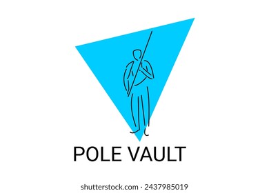 pole vault sport vector line icon. an athlete practicing lope vault. sport pictogram, vector illustration.
