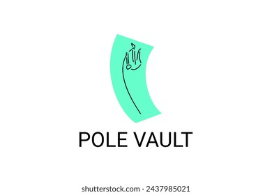 pole vault sport vector line icon. an athlete practicing lope vault. sport pictogram, vector illustration.
