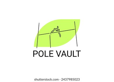 pole vault sport vector line icon. an athlete practicing lope vault. sport pictogram, vector illustration.
