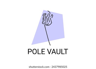 icono de línea vectorial de salto de pértiga. un atleta practicando bóveda de pendiente. pictograma deportivo, ilustración vectorial.
