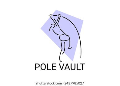 pole vault sport vector line icon. an athlete practicing lope vault. sport pictogram, vector illustration.
