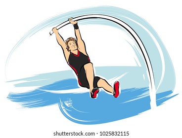 Pole vaulter illustration